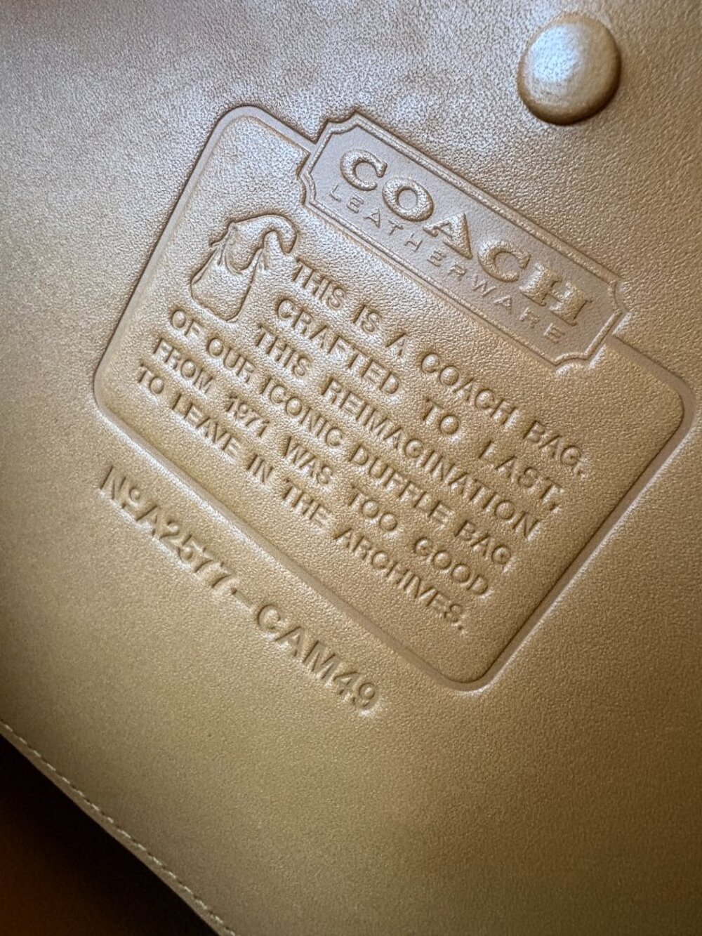Coach Limited Re-edition 1971 Duffle Bag - Honey Brown - Picture 4 of 8